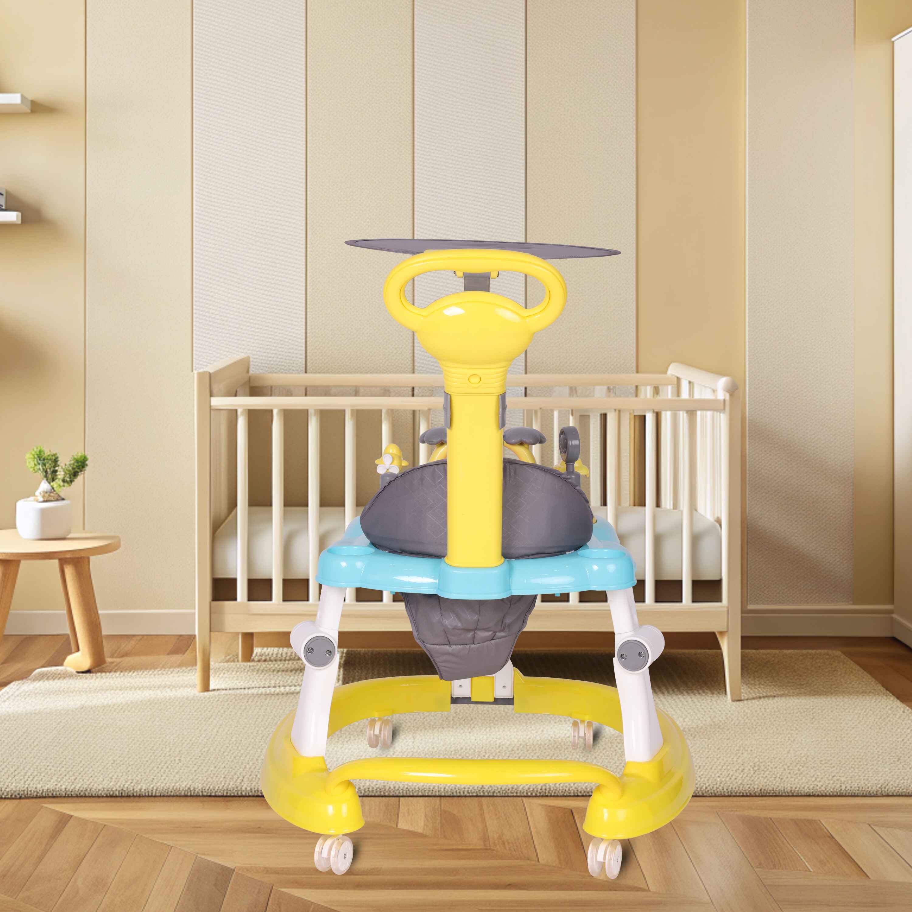 Koko Twita Baby Walker With Sun Shield - Yellow